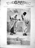 Original Old Antique Print 1893 Angry Men Street Scene Arguments Ralph Peacock