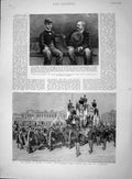 Original Old Antique Print 1893 Funeral Marshal Macmahon Concorde King Milan