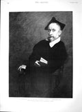 Original Old Antique Print 1893 Portrait Jesuit Titians Schoolmaster Moroni
