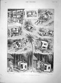 Original Old Antique Print 1893 Ceylonese Tricycle Transport St. Pauls Lambeth