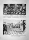 Original Old Antique Print 1893 Cricket India Bombay Patel Africa Native 19th