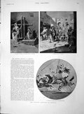 Original Old Antique Print 1893 Spanish Morocco Tangier Watchmen Jewess 19th