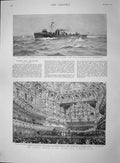 Original Old Antique Print 1893 Navy Ship Havock Torpedo Concert Queens Langham