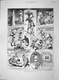 Original Old Antique Print 1893 Indian Camp Siers War Field Telegraph Tents