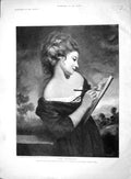Original Old Antique Print 1893 Portrait Beautiful Girl Sketching Art Reyns