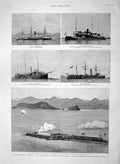 Original Old Antique Print 1894 Brazil Villegaignon Ships Aquidaban Javary Fort