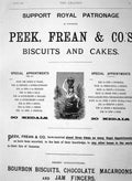 Original Old Antique Print 1894 Advertisement Peek Frean Biscuits Cakes Bourbon