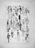 Old Antique Print 1894 Children Fancy Dress Ball Mansion House Characters 19th