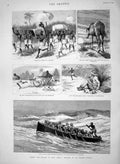Original Old Antique Print 1894 Africa Sierra Leone India Regiment Native Dance
