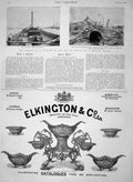 Original Old Antique Print 1894 Cyclone Bay Bengal British Ship Elkington 19th