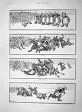 Original Old Antique Print 1894 Pig Hunting Holland Comedy Scene 19th