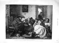 Original Old Antique Print 1894 Scene Chat Brasero Cat Dog People John Phillip
