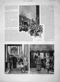 Original Old Antique Print 1894 Prince Bismarck Lehrter Train Station Berlin
