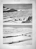 Original Old Antique Print 1894 Lieutenant Garde Greenland Plateau Ice Fissures