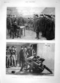 Original Old Antique Print 1894 Anarchists London Greenwich Police Bourd 19th
