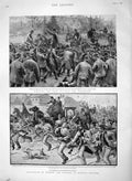 Original Old Antique Print 1894 Anarchists London Funeral Martial Bourdin 19th