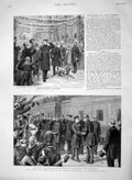 Old Antique Print 1894 Kaiser Prince Bismarck Friedrichsruh Train Station 19th