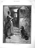 Old Antique Print 1894 Where Is Your Master Young Lady Lost Dog Knowles 19th