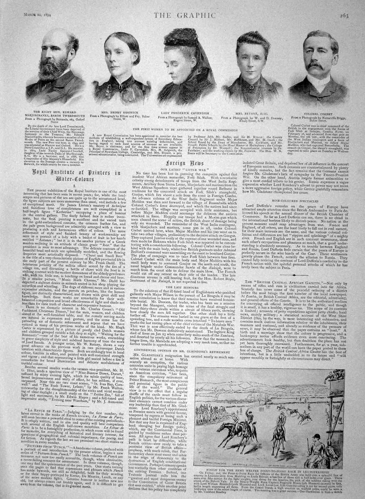 Original Old Antique Print 1894 Henry Sidgwick Marjoribanks Bryant Corbet 19th