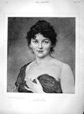 Original Old Antique Print 1894 Portrait Beautiful Gipsy Gir 19th