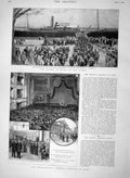 Old Antique Print 1894 Medical Congress Rome India Ship Mandingo Gambia 19th