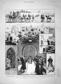 Old Antique Print 1894 Monastery Bernados Egypt Dayr Amba Bishoi Convent 19th