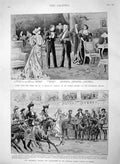 Original Old Antique Print 1894 Bunch Violets Grundy Haymarket Theatre Vienna