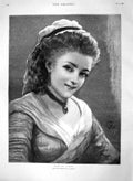 Original Old Antique Print 1894 Portrait Beuatiful Young Girl Ludovici 19th