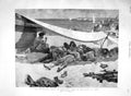 Original Old Antique Print 1894 Fishermen Siesta Sleeping Beach Cannes France