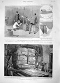 Old Antique Print 1894 Florentine Mangle Laboratory Aris Anarchist Bomb 19th