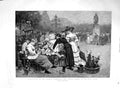 Original Old Antique Print 1894 Whitsuntide Antwerp Flower Market Place Verte