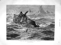 Old Antique Print 1894 North Sea Herring Fishing Boat Capsized Brangwyn 19th