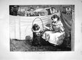 Original Old Antique Print 1894 Rehearsal Epsom Young Girl Performing Dog Reid