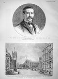 Old Antique Print 1894 Johnston Africa Commissioner Street Scene London 19th