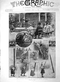 Original Old Antique Print 1894 Scotland Highland Games Stamford Bridg Victorian
