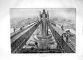 Original Old Antique Print 1894 Tower Bridge Construction London Engi Victorian