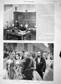 Original Old Antique Print 1894 Madame Carnot Elysee Paris Constans Halevy Leon