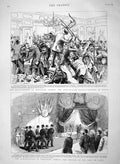 Original Old Antique Print 1894 Assassination President Carnot Lyons Funera 19th