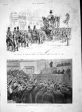 Old Antique Print 1894 Funeral President Carnot Challemel-Lacour Casimir 19th