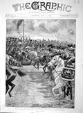 Old Antique Print 1894 Queen Aldershot Royal Review Laffan Massed Bands 19th