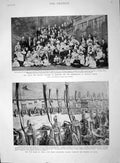Original Old Antique Print 1894 Dowager Duchess Abercorn Montagu Core Victorian
