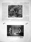 Original Old Antique Print 1894 Advertisment Pears Soap Tiger Fight Crocodile