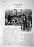 Original Old Antique Print 1894 Marton Fox Hunting Sport Hounds Horses Country