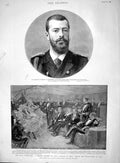 Original Old Antique Print 1894 Duke Alexander Michaelovitch Ship Empress India