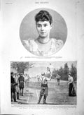 Old Antique Print 1894 Duchess Xenia Alexandrovna Tennis Cettinje Prince 19th