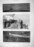 Old Antique Print 1894 Navy Blue Milford Haven Ship George Inflexible War 19th
