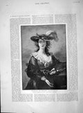 Original Old Antique Print 1894 Portrait Madame Vigee-Lebrun Versailles 19th