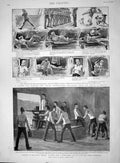 Old Antique Print 1894 Gunnery Royal Marines Practice Navy Tallboys War 19th
