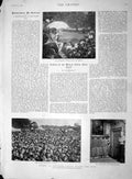 Original Old Antique Print 1894 Gladstone Axes Hawarden Castle Fete Photograph