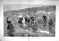 Old Antique Print 1894 Bathing Season Boulogne-Sur-Mer France Fine Art 19th
